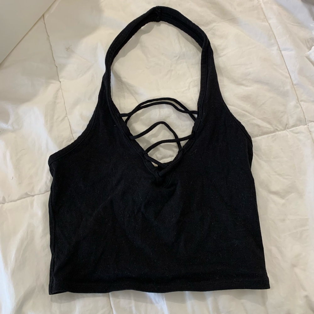 Black express halter top